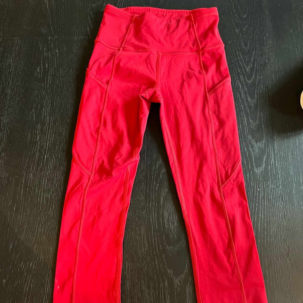 Red Lululemon Leggings size 2 worn once
